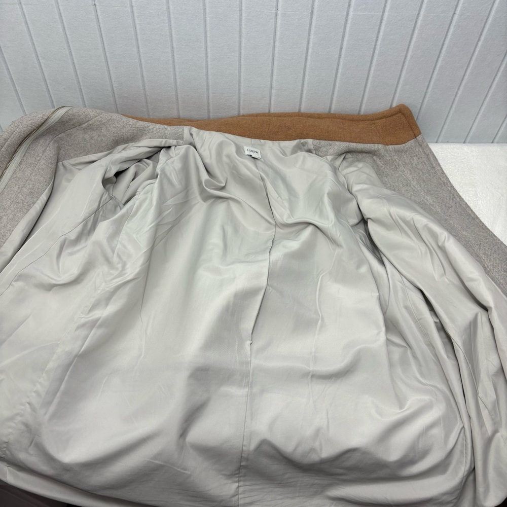 J.Crew Colorblock City Coat Wool Blend  Gray Brown Black Size‎ 22 - Picture 9 of 16